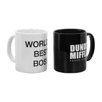 Uncanny Brands The Office Single Cup Coffee Maker Gift Set with 2 Mugs