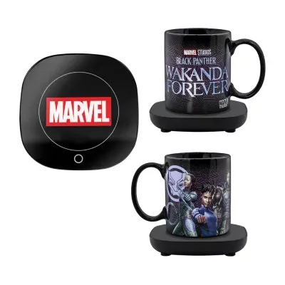 Uncanny Brands Marvel Black Panther "Wakanda Forever" Mug Warmer with Mug – Keeps Your Favorite Beverage Warm - Auto Shut On/Off "