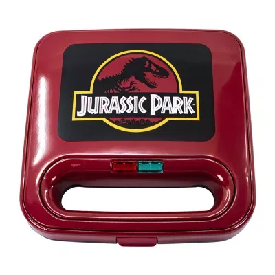 Uncanny Brands Jurassic Park Grilled Cheese Maker- Panini Press and Compact Indoor Grill- Opens 180 Degrees