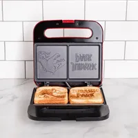 Uncanny Brands Jurassic Park Grilled Cheese Maker- Panini Press and Compact Indoor Grill- Opens 180 Degrees