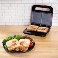 Uncanny Brands Jurassic Park Grilled Cheese Maker- Panini Press and Compact Indoor Grill- Opens 180 Degrees