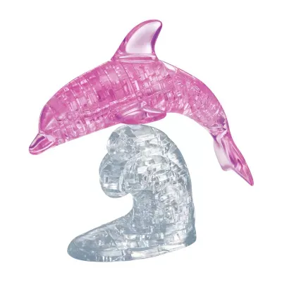 Bepuzzled 3d Crystal Puzzle - Dolphin (Pink): 95 Pcs Puzzle