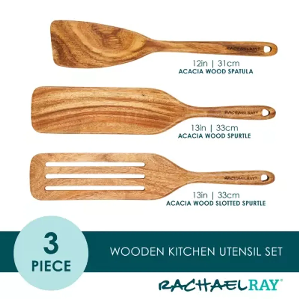Rachael Ray Wooden 3-pc. Tools & Gadgets Utensil Set