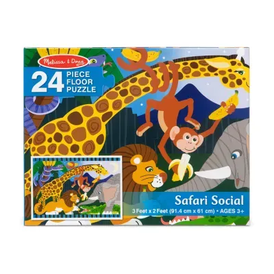 Melissa & Doug Safari Social Floor Puzzle - 24 Pieces Puzzle
