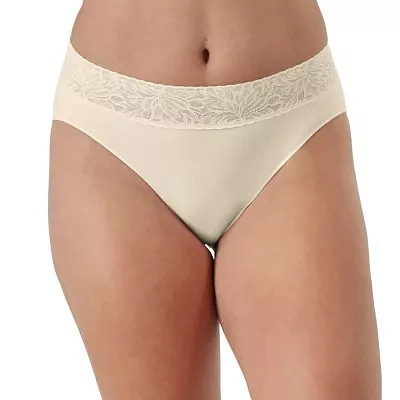 Bali Comfort Revloution Modern Seamless Lace Trim High Cut Panty