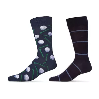 MeMoi Golf 2 Pair Crew Socks Mens