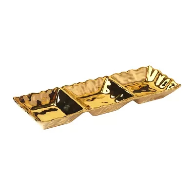 Certified International Gold Coast Porcelain Divided Trays