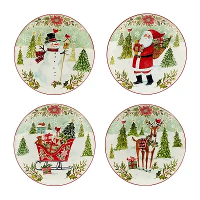 Certified International Joy Of Christmas 4-pc. Earthenware Dessert Plate