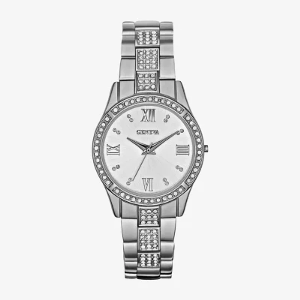 Womens Crystal-Accent Bracelet Watch