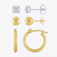 Diamond Addiction (G-H / Si2-I1) 1/4 CT. T.W. Lab Grown White Diamond 10K Gold 3 Pair Earring Set