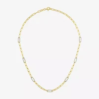 Diamond Addiction (G-H / Si2-I1) 14K Gold Over Silver Sterling 18 Inch Paperclip Chain Necklace