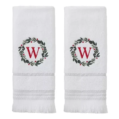 Skl Home Wreath Monogram Letter W 2-pc. Hand Towel