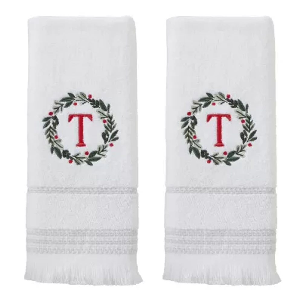 Skl Home Wreath Monogram Letter T 2-pc. Hand Towel