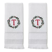 Skl Home Wreath Monogram Letter T 2-pc. Hand Towel