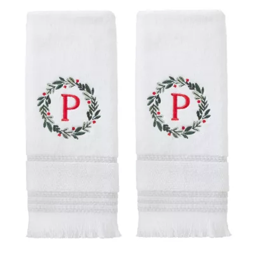 Skl Home Wreath Monogram Letter P 2-pc. Hand Towel