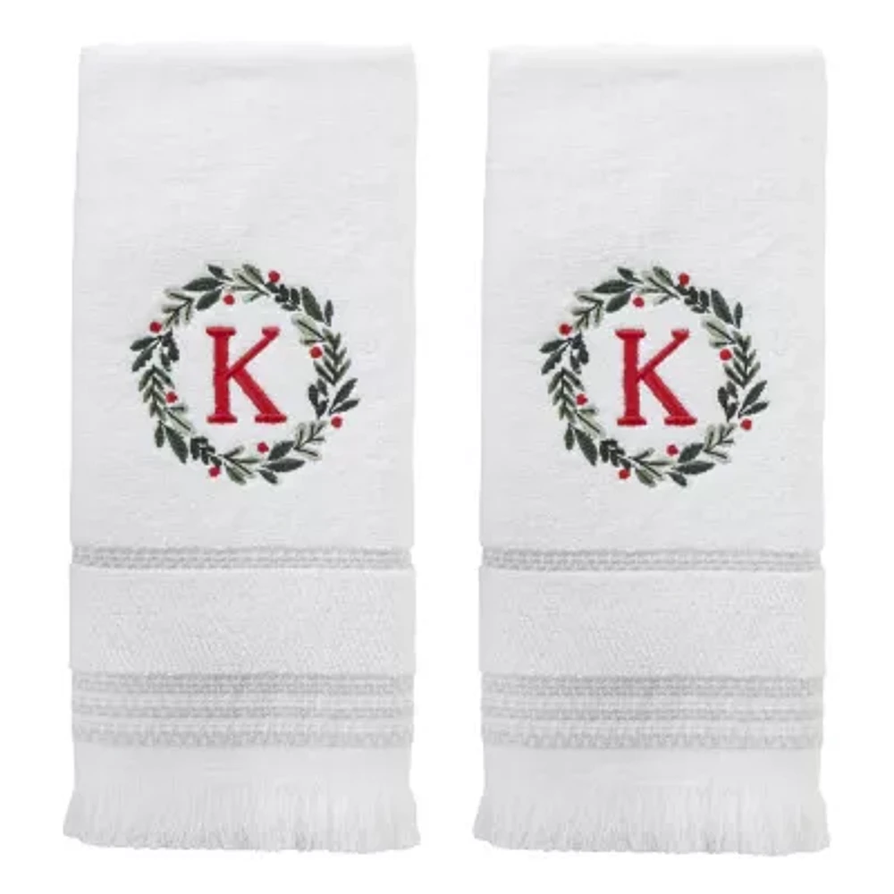 Skl Home Wreath Monogram Letter K 2-pc. Hand Towel