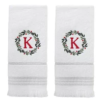 Skl Home Wreath Monogram Letter K 2-pc. Hand Towel