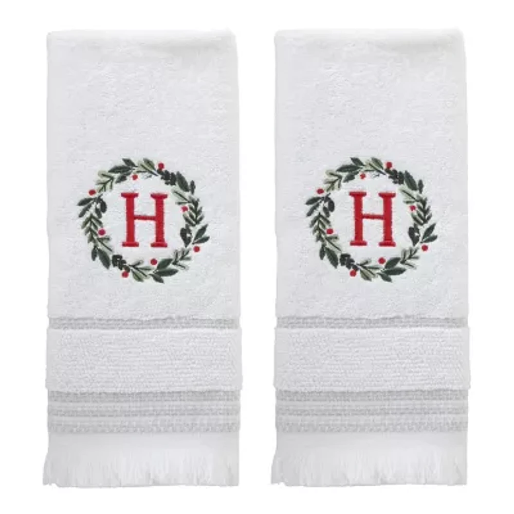 Skl Home Wreath Monogram Letter H 2-pc. Hand Towel