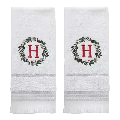 Skl Home Wreath Monogram Letter H 2-pc. Hand Towel