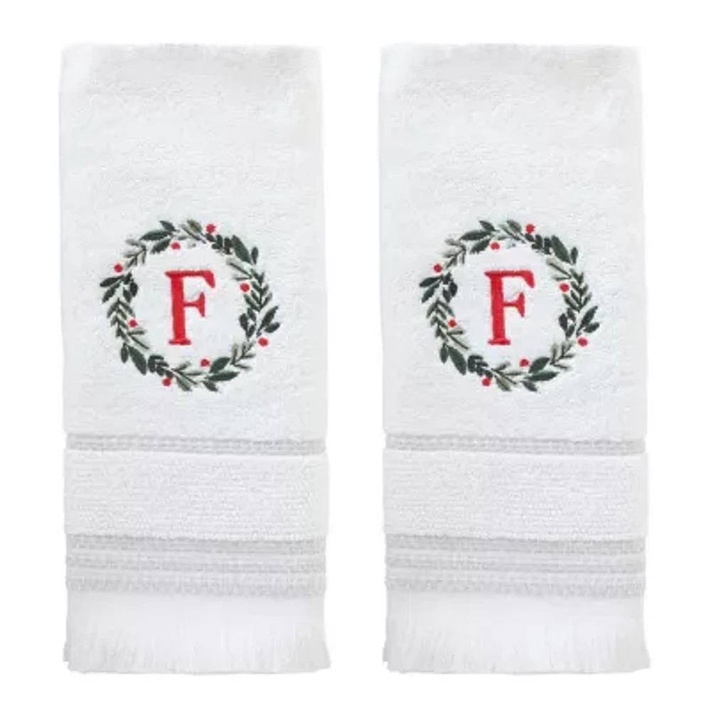 Skl Home Wreath Monogram Letter F 2-pc. Hand Towel