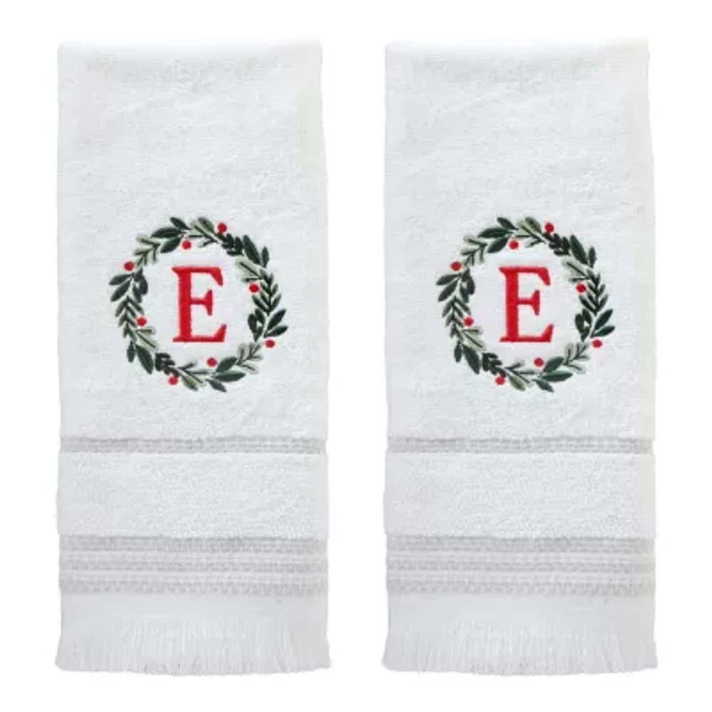 Skl Home Wreath Monogram Letter E 2-pc. Hand Towel