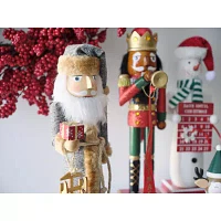 North Pole Trading Co. 14in Traditional Trumpet African American Christmas Nutcracker