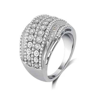 1 CT.T.W. Natural Diamond Sterling SIlver Ring