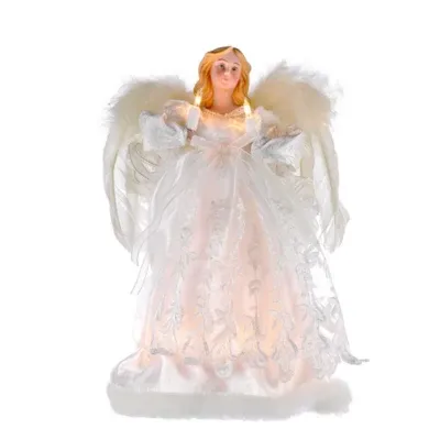 Kurt Adler 12" Ivory Lighted Angel" Christmas Tree Topper