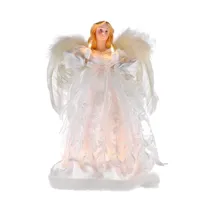 Kurt Adler 12" Ivory Lighted Angel" Christmas Tree Topper