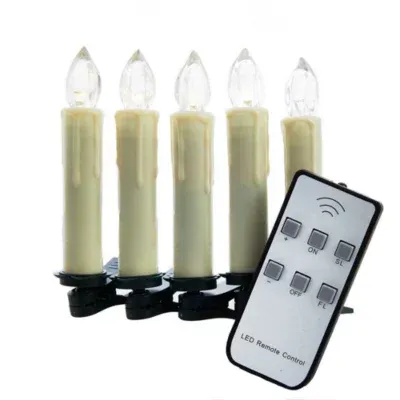 Kurt Adler Battery-Operated Flicker Flame Warm White LED Candle Light Set With Remote Control
