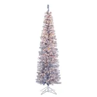 Kurt Adler 7 ft. Pre-Lit Silver Tinsel Slim Winchester Christmas Tree