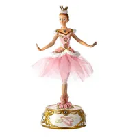 Kurt Adler 10" Pink Ballerina Figure With Musical Base Table Piece