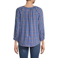 St. John's Bay Womens U Neck 3/4 Sleeve Blouse