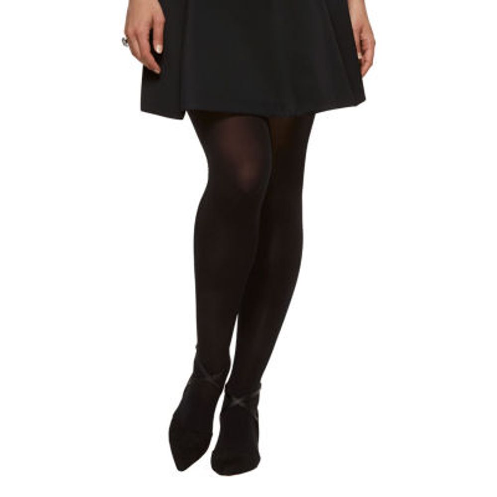 Hanes Cozy Fitted Footless Tights, Color: Black - JCPenney