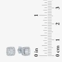 (G-H / Si2-I1) 1/6 CT. T.W. Lab Grown White Diamond 10K White Gold 6.2mm Cushion Stud Earrings