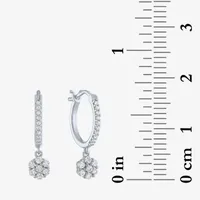 Diamond Blossom (G-H / Si2-I1) 1/4 CT. T.W. Lab Grown White Diamond 10K White Gold 11.2mm Hoop Earrings