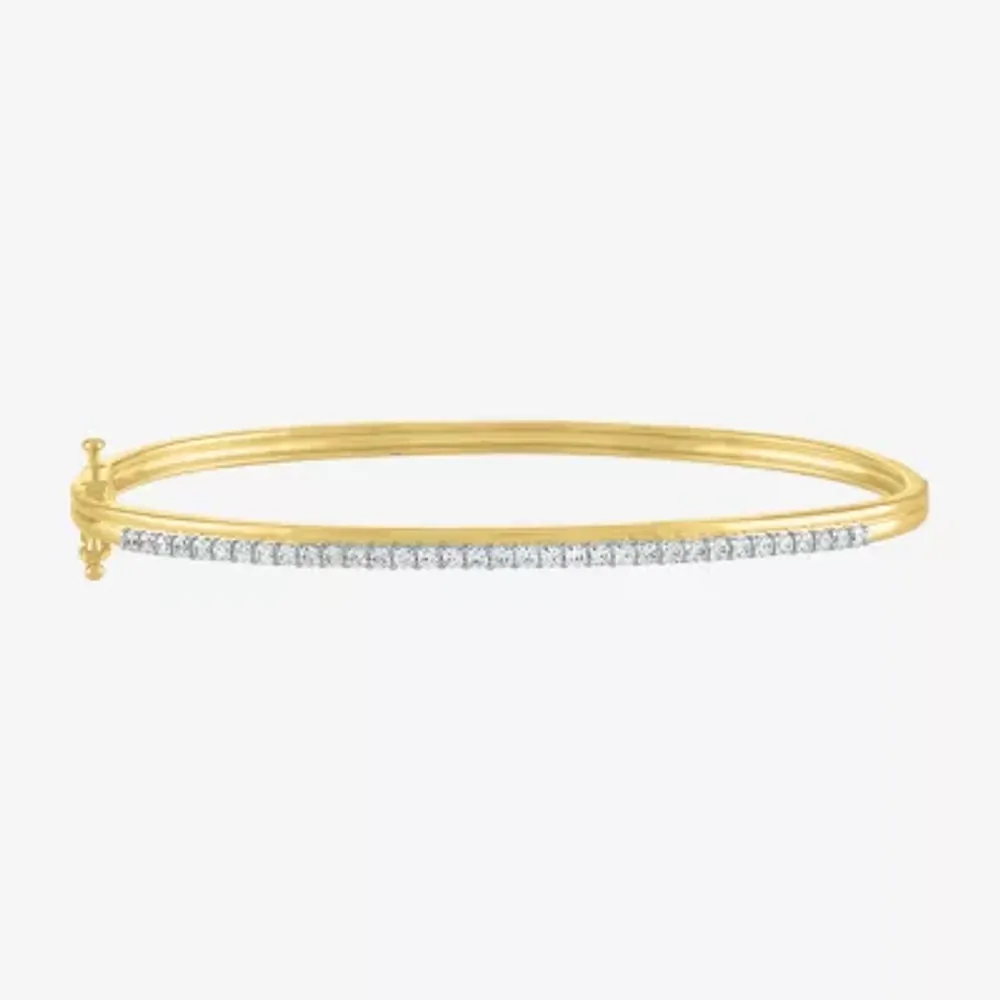 Diamond Addiction (G-H / Si2-I1) Womens /2 CT. T.W. Lab Grown White Diamond 10K Gold Bangle Bracelet