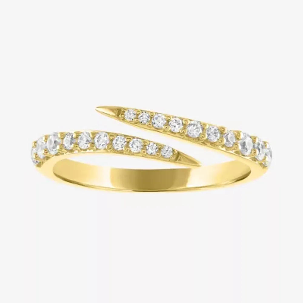 Diamond Addiction (G-H / Si2-I1) Womens 1/3 CT. T.W. Lab Grown White Diamond 10K Gold Delicate Midi Stackable Ring