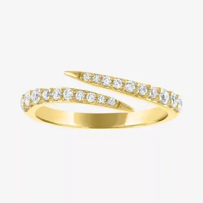 Diamond Addiction (G-H / Si2-I1) Womens 1/3 CT. T.W. Lab Grown White Diamond 10K Gold Delicate Midi  Stackable Ring