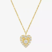 (G-H / Si2-I1) Womens 1/6 CT. T.W. Lab Grown White Diamond 10K Gold Heart Pendant Necklace