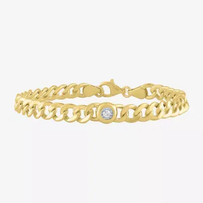 Diamond Addiction (G-H / Si2-I1) 14K Gold Over Silver 8 Inch Cuban Chain Bracelet