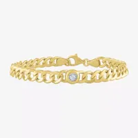 Diamond Addiction (G-H / Si2-I1) 14K Gold Over Silver 8 Inch Cuban Chain Bracelet