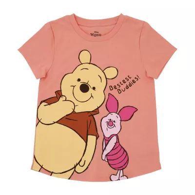 Disney Little & Big Girls Crew Neck Winnie The Pooh Short Sleeve Graphic T-Shirt