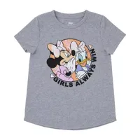 Disney Collection Little & Big Girls Crew Neck Short Sleeve Minnie Mouse Graphic T-Shirt