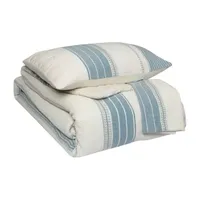 Swift Home Nenah Cotton Gauze Jacquard Waffle Stripes 3-pc. Midweight Down Alternative Comforter Set