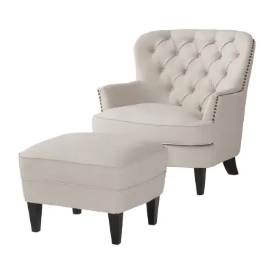 Tafton Tufted Chair & Ottoman Set