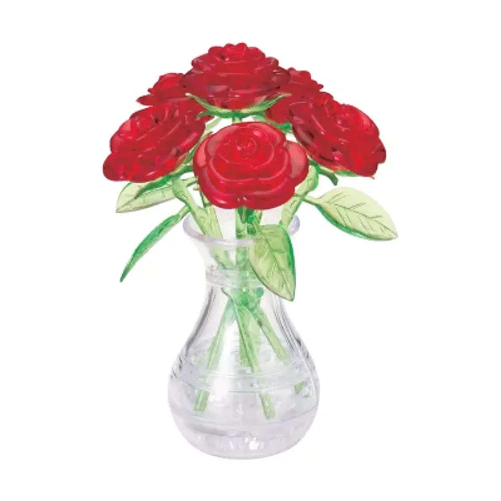 BePuzzled 3D Crystal Puzzle - Roses in a Vase: 44Pcs