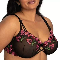 Curvy Couture Embroidery Unlined Balconette-1613