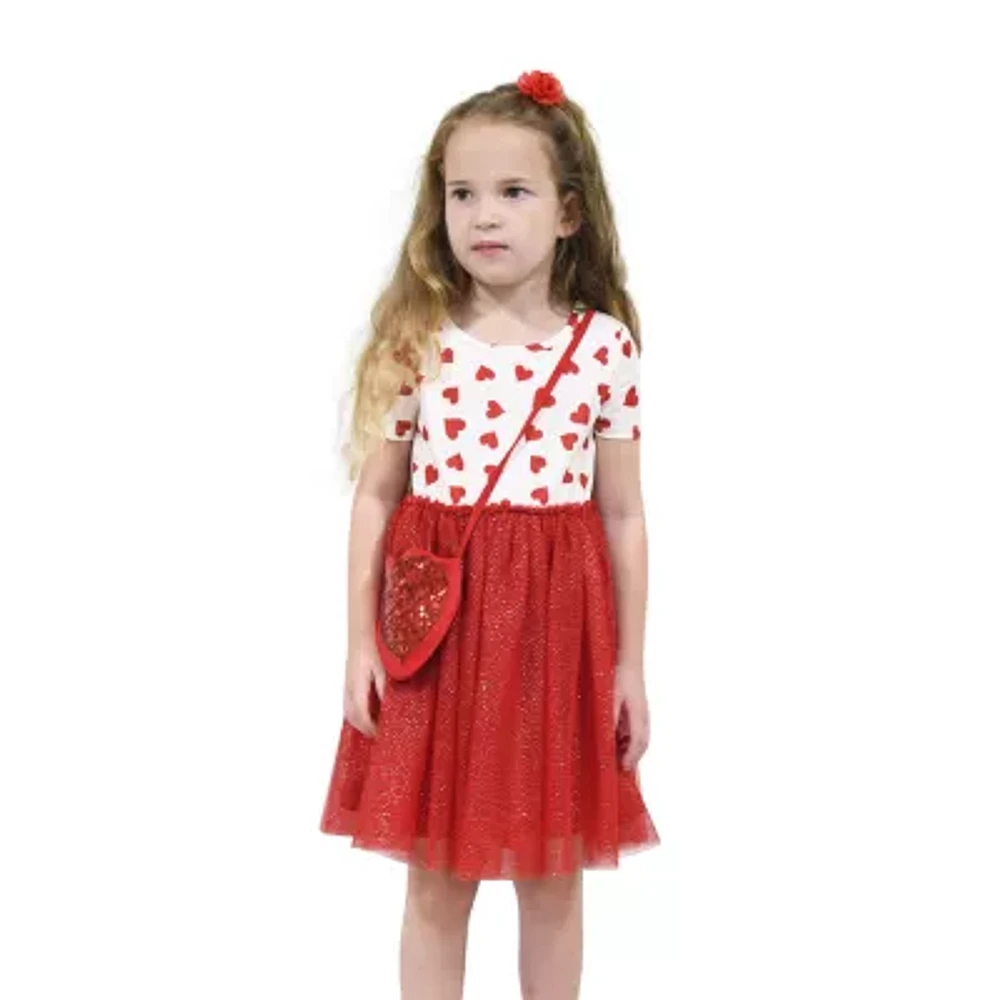 Lilt Little Girls Short Sleeve Tutu Dress