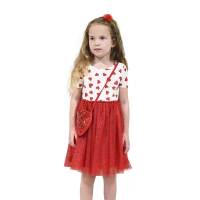 Lilt Little Girls Short Sleeve Tutu Dress